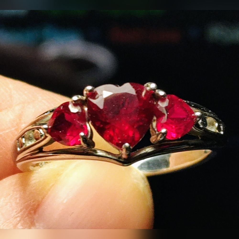 Kay's Ruby & White Sapphire Sterling Silver Ring